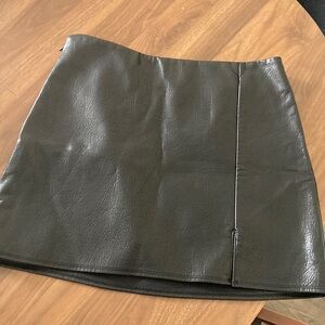 Classic Black Leather Skirt